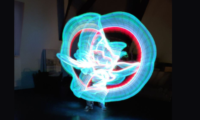 Light Painting in der Textilfabrik © LVR-Industriemuseum